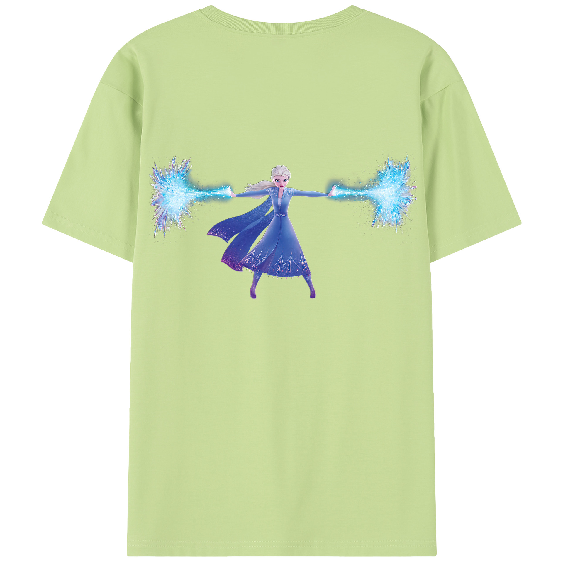 （画像用） アナと雪の女王 アンナ エルサ Frozen Anna Elsa 綿100％半袖Tシャツ（背面プリント）